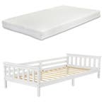 Kinderbed Nuuk met matras en uitvalbeveiliging 90x200 wit, Kinderen en Baby's, Kinderkamer | Bedden, Verzenden, Nieuw
