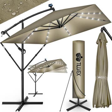 Zweefparasol - Tuinparasol - Parasol 235 cm - Met voet - Met, Tuin en Terras, Parasols, Verzenden, Zo goed als nieuw