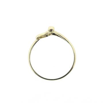9 karaat fantasie ring met zirconia, Sieraden, Tassen en Uiterlijk, Ringen, Gebruikt, 20 of groter, Geel, Ophalen of Verzenden