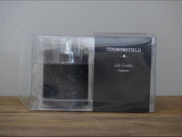 Countryfield LED kaarsen/stompkaarsenen - 2x st - zwart - D5, Ophalen of Verzenden, Zo goed als nieuw