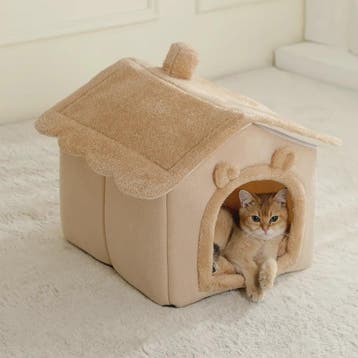Opvouwbaar Katten- en Hondenhuisje met Uitneembaar Kussen -, Verzenden, Nieuw