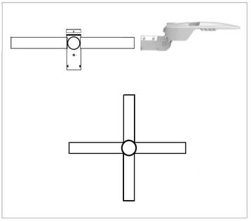 Lampenrek / wielkroon 4 voudig buis 60mm  t.b.v. montage..., Nieuw