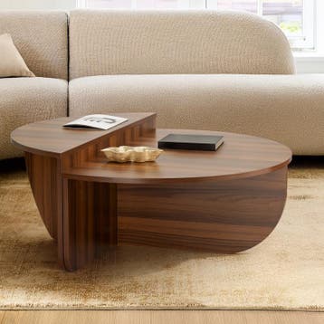 Ronde salontafel met twee niveaus - 80 x 30 x 30/35,5 cm, Verzenden, Nieuw, 200 cm of meer, 150 tot 200 cm