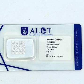 25 pcs Diamant (Natuurlijk) - 1.07 ct - Rond - F, D, Sieraden, Tassen en Uiterlijk, Edelstenen, Nieuw