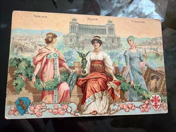 Italië - Lotto geïllustreerde ansichtkaarten uit 1900-1940,, Gelopen