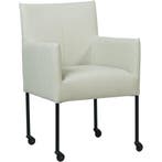 Wit leren eetkamerstoelen, Ophalen of Verzenden, Nieuw, Leer