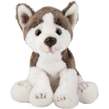 Suki Gifts Husky knuffel - pluche - 13 cm - grijs/wit, Verzenden, Nieuw