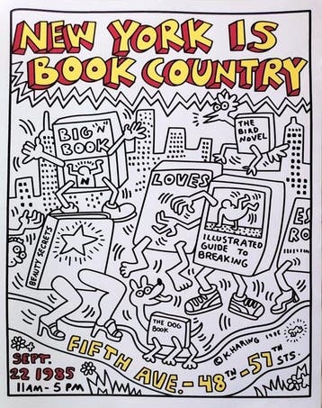 Keith Haring - NEW YORK IS BOOK COUNTRY - Jaren 1980