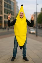 Kostuum banaan - Bananenpak - Geel - Heren M - Maat Onesie, Ophalen of Verzenden, Nieuw