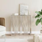 vidaXL Wandtafel 70x30x70 cm roestvrij staal en glas, Huis en Inrichting, Tafels | Bijzettafels, Verzenden, Nieuw, 60 cm of meer