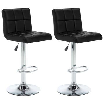 vidaXL Barstoelen 2 st kunstleer zwart, Verzenden, Nieuw