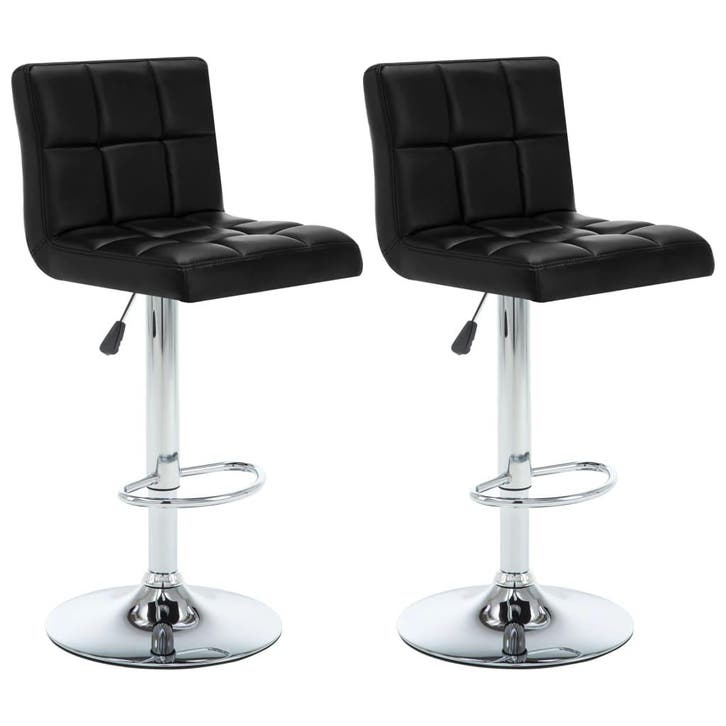 vidaXL Barstoelen 2 st kunstleer zwart, Huis en Inrichting, Barkrukken, Nieuw, Verzenden