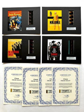 Quentin Tarantino – Rare Set of 4 Mounted 35mm Film Cells –, Nieuw