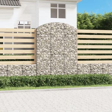 vidaXL Schanskorf gewelfd 150x30x200/220 cm gegalvaniseerd, 100 cm of meer, Verzenden, Nieuw, Metaal