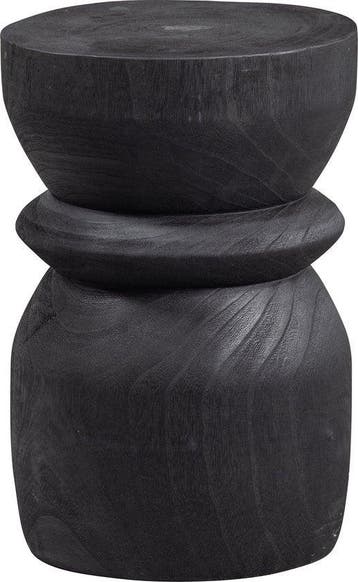 WOOOD Bikkel Kruk - Hout - Zwart - 40x28x28 cm -  –, Verzenden, Nieuw