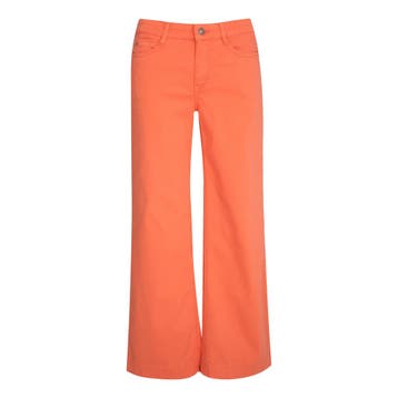 MAC • koraalrode Dream Wide cropped jeans • 34, Kleding | Dames, MAC, Verzenden, Nieuw