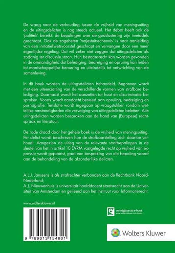 Uitingsdelicten 9789013154801 A.L.J. Janssens, Verzenden, Gelezen, A.L.J. Janssens