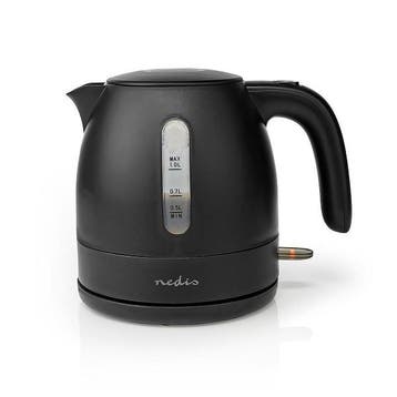 Waterkoker | Nedis (1 L, Droogkookbeveiliging, Mat zwart), Verzenden, Nieuw