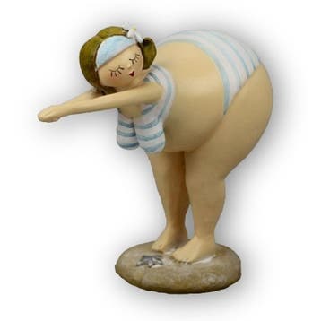Beeld duikende dikke dame 14 cm - Beeldjes, Verzenden, Nieuw