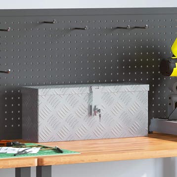 vidaXL Aluminium kist 48,5x14x20 cm zilverkleurig, Doe-het-zelf en Verbouw, Verzenden, Nieuw