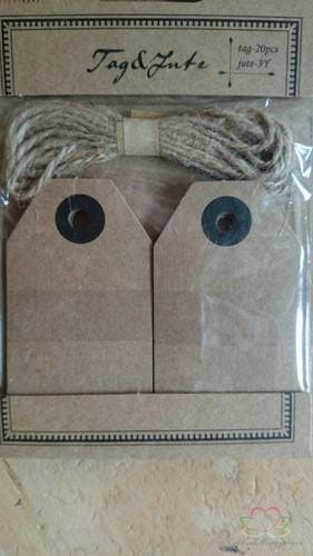 Labels en jute 4,5x7,5 cm zak 20 stuks, Ophalen of Verzenden, Nieuw