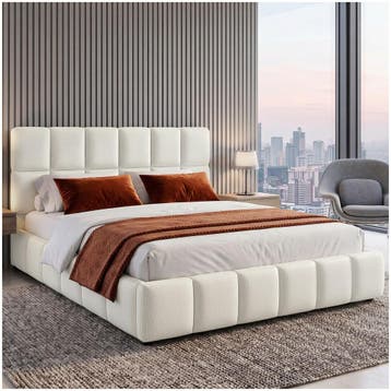 Stoffen bed Shirley met lattenbodem, draagkracht 250 kg, Verzenden, Nieuw