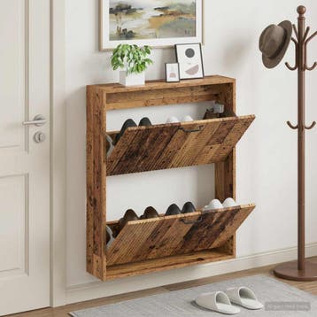 vidaXL Wandgemonteerde Schoenkast HAARLEM 71 x 17 x 86 cm, Verzenden, Nieuw
