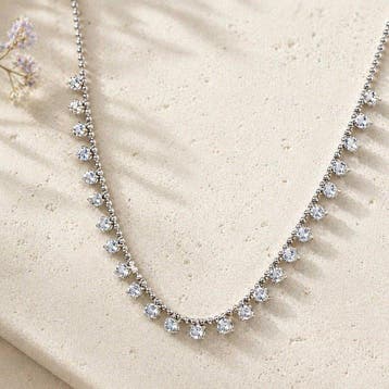Zonder minimumprijs - Halsketting Zilver - Aquamarine -, Nieuw
