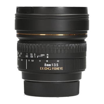 Sigma 8mm f/3.5 EX DG Fisheye - Nikon F - Fisheye, Ophalen of Verzenden, Zo goed als nieuw