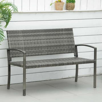 Polyrotan Parkbank 2-Zits Grijs – 320 kg, Verzenden, Nieuw