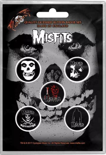 Misfits Button Skull 5-pack officiële merchandise, Ophalen of Verzenden, Nieuw, Kleding