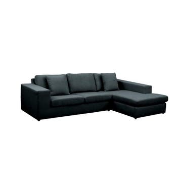 Loungebank Lelystad - loungebanken - Zwart, Nieuw, 150 cm of meer, Stof, 250 tot 300 cm