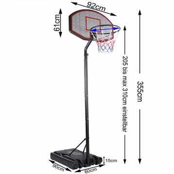 Basketbalring met Verstelbare Mand 257- 305cm met Wielen, Verzenden, Nieuw