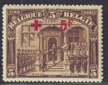 België 1918 - De 5F uit de Rode Kruis reeks, perfecte, Postzegels en Munten, Postzegels | Europa | België, Gestempeld