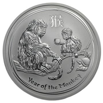 Zilveren Lunar munt Year of the Monkey 2016 5 troy ounce, Verzenden