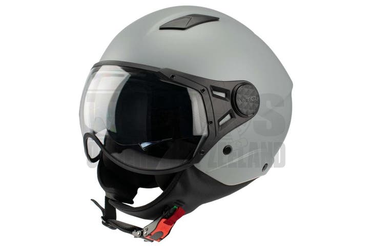 Helm Vito Jethelm met zonnevizier Lavori mat grijs/zwart, Fietsen en Brommers, Brommerhelmen, Nieuw, Ophalen of Verzenden