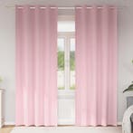vidaXL Zwart-out Gordijnen met Ringen 2 pcs Babyroze 245 x, Verzenden, Nieuw