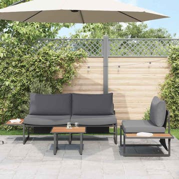 vidaXL Tuin eettafelset 3 st Antraciet Staal, Verzenden, Nieuw, Rvs, 3 zitplaatsen