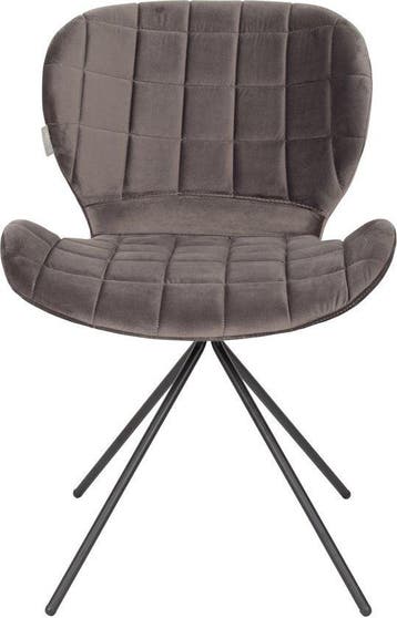 2dekans | Zuiver OMG Velvet Eetkamerstoelen Grijs - Set van, Ophalen of Verzenden, Zo goed als nieuw, Grijs