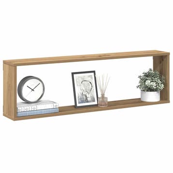 vidaXL Wandschappen kubus 2st 100x15x30cm bewerkt hout, Verzenden, Nieuw