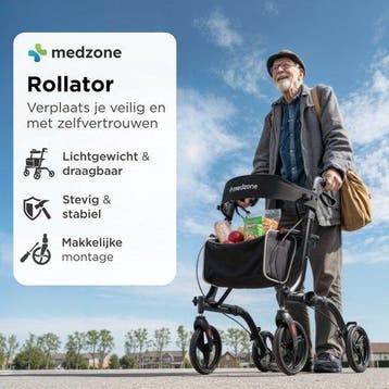 2dekans | Medzone Rollator Lichtgewicht en Opvouwbaar -, Ophalen of Verzenden, Zo goed als nieuw