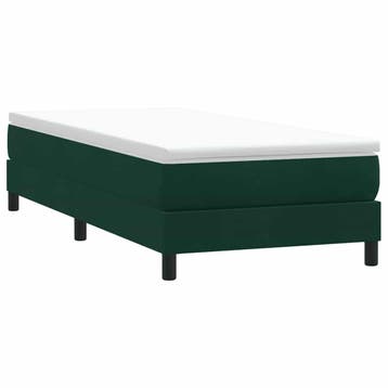 vidaXL Boxspring zonder matras fluweel donkergroen 90x210 cm, Verzenden, Nieuw, Groen, Stof