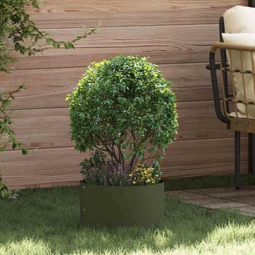 vidaXL Plantenring Olijf Groen 30 x 30 x 20 cm Koudgewalst, Minder dan 30 cm, Verzenden, Minder dan 60 cm, Nieuw