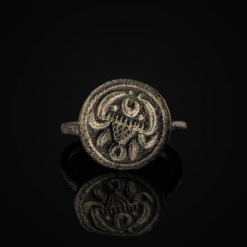 Middeleeuws Ring met Bulls Head (Zonder minimumprijs)