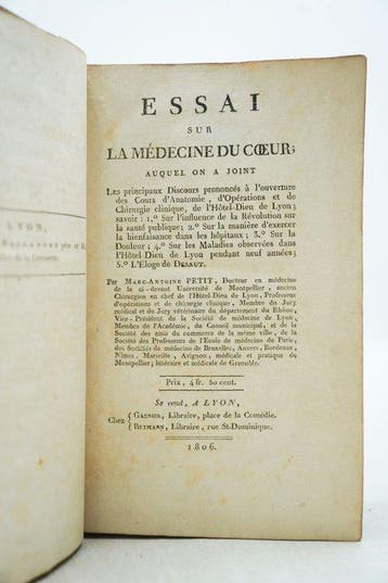 Marc-Antoine Petit - Essai sur la médecine du cœur - 1806