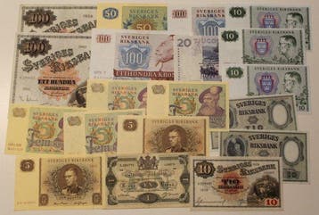 Zweden. - 19 Banknotes - various dates (Zonder minimumprijs)