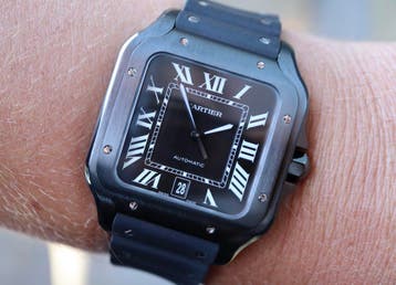 Horloge Cartier Santos Black 11/2021 Full set, Overige merken, Staal, Polshorloge, Kunststof