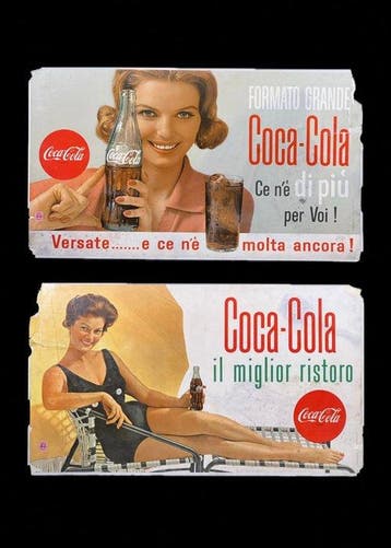 Coca-Cola - Stampa Fattorini, Milano - Reclamebord -