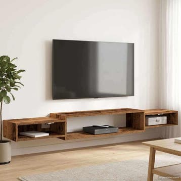 vidaXL Wandgemonteerd tv-meubel Muurmontage Oud hout 180 x, Verzenden, Nieuw