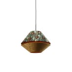 Hanglamp zwart met dubbele velours lampenkap blad dessin en, Huis en Inrichting, Lampen | Hanglampen, Verzenden, Nieuw, Classic-antique